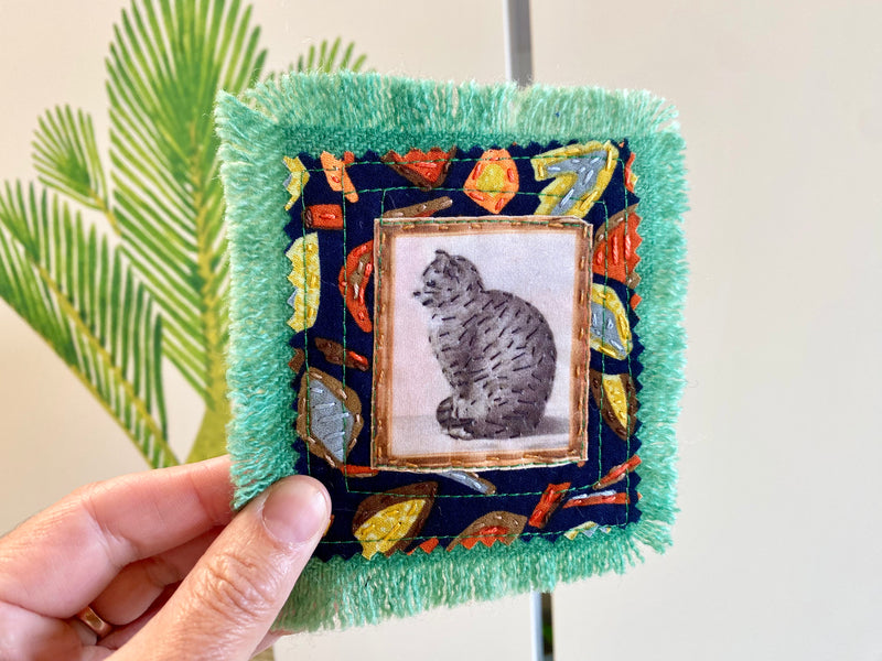 Textile Cat Brooches