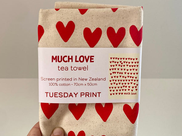 Cotton "Much Love" Teatowel