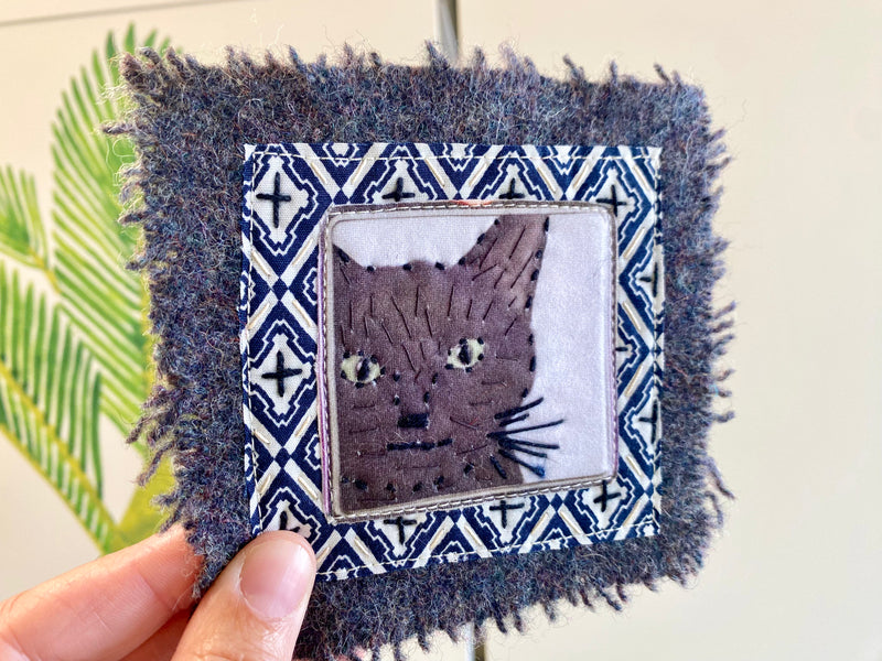 Textile Cat Brooches