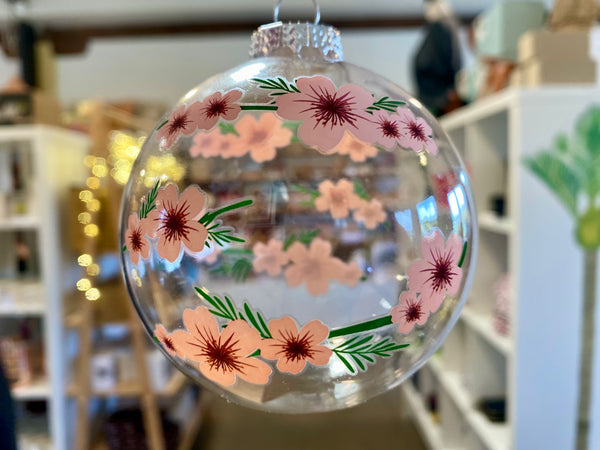 NZ Flower Glass Baubles