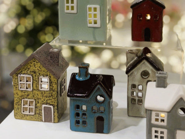 Porcelain Cottage Candle Holders
