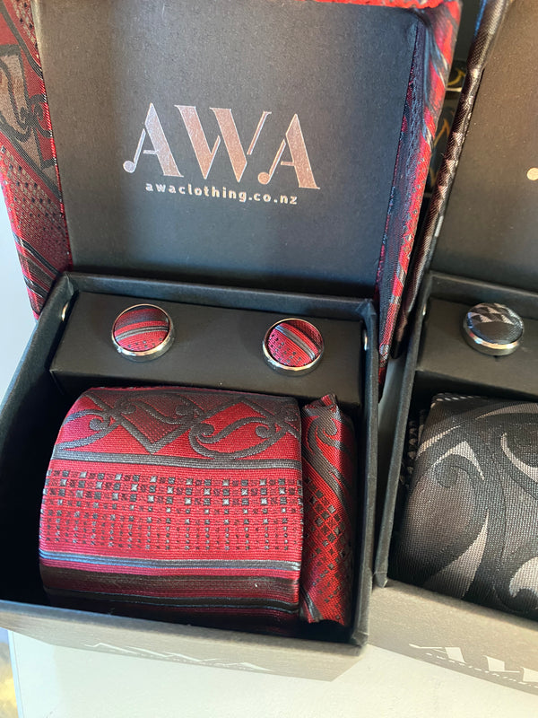 Māori Design Tie and Cufflink Sets