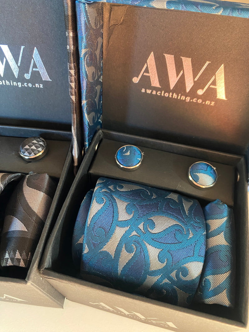 Māori Design Tie and Cufflink Sets