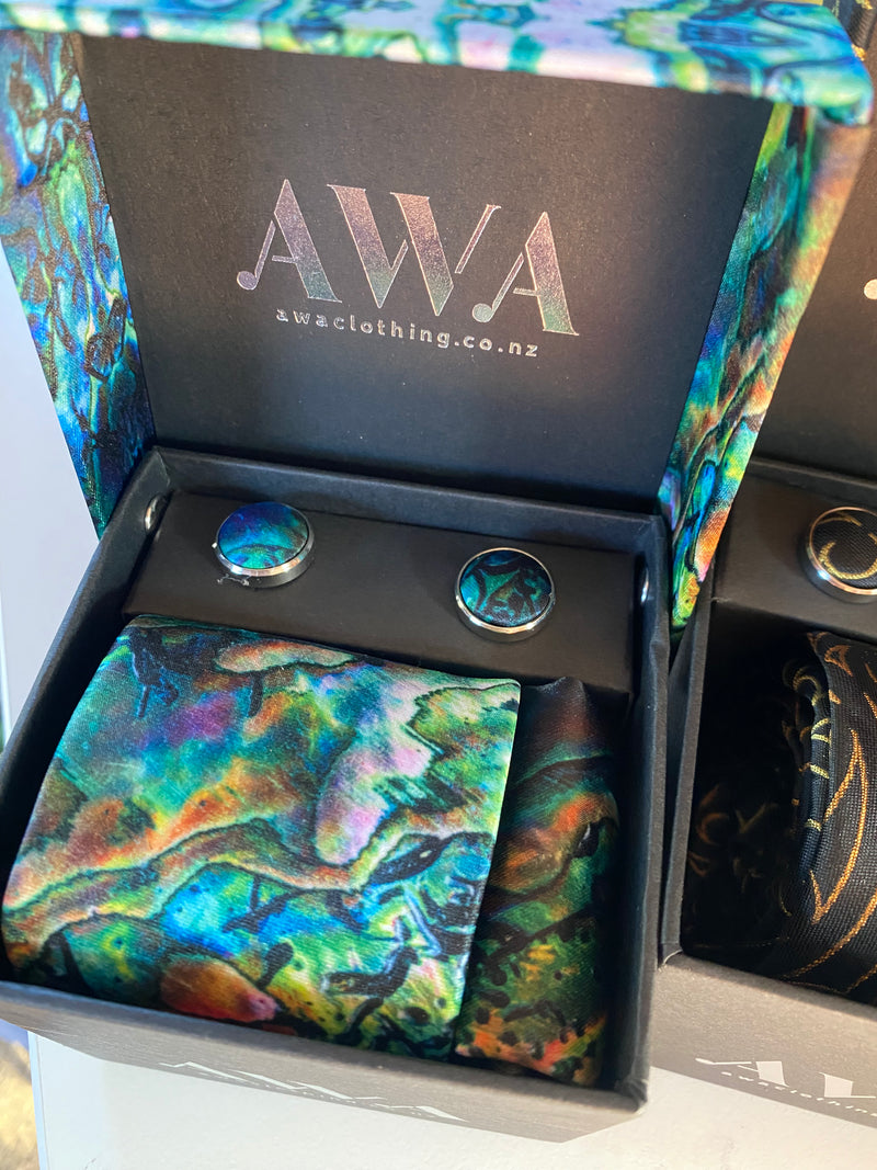 Māori Design Tie and Cufflink Sets