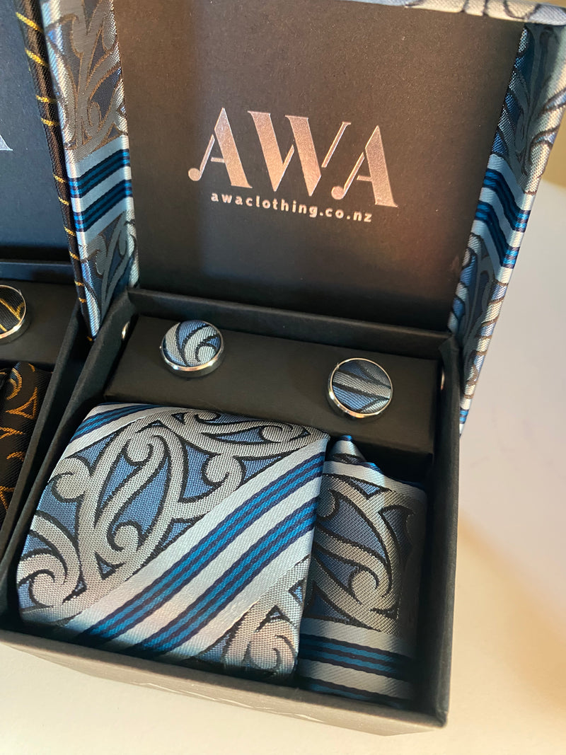 Māori Design Tie and Cufflink Sets