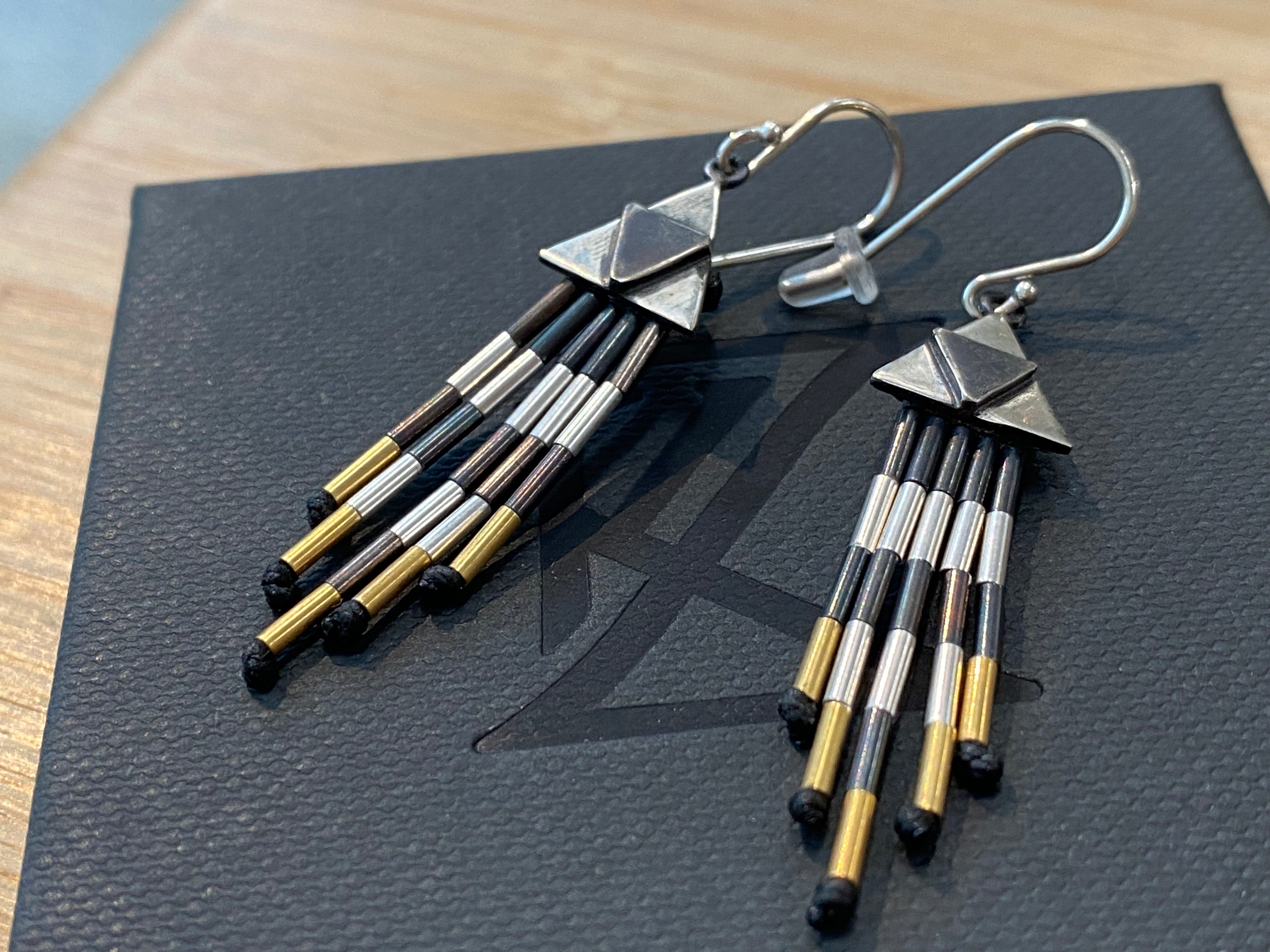 Piupiu Aonui Earrings - silver and gold – HAPA