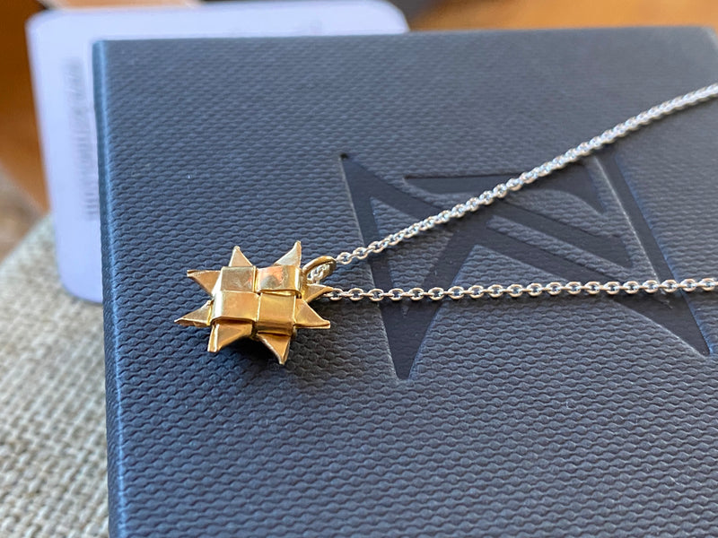 Woven Whetū Star Necklace - 10ct gold plated