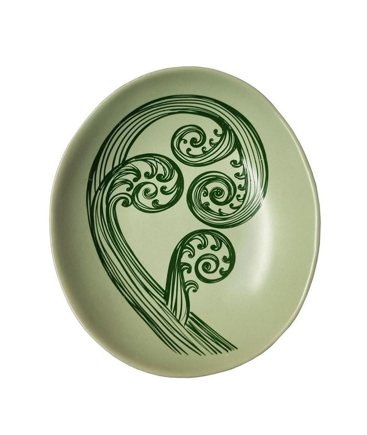 Ceramic Ponga Frond Dish - green