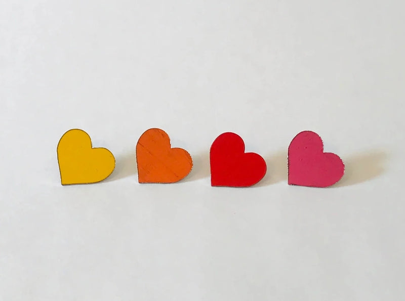Recycled Steel Heart Pins