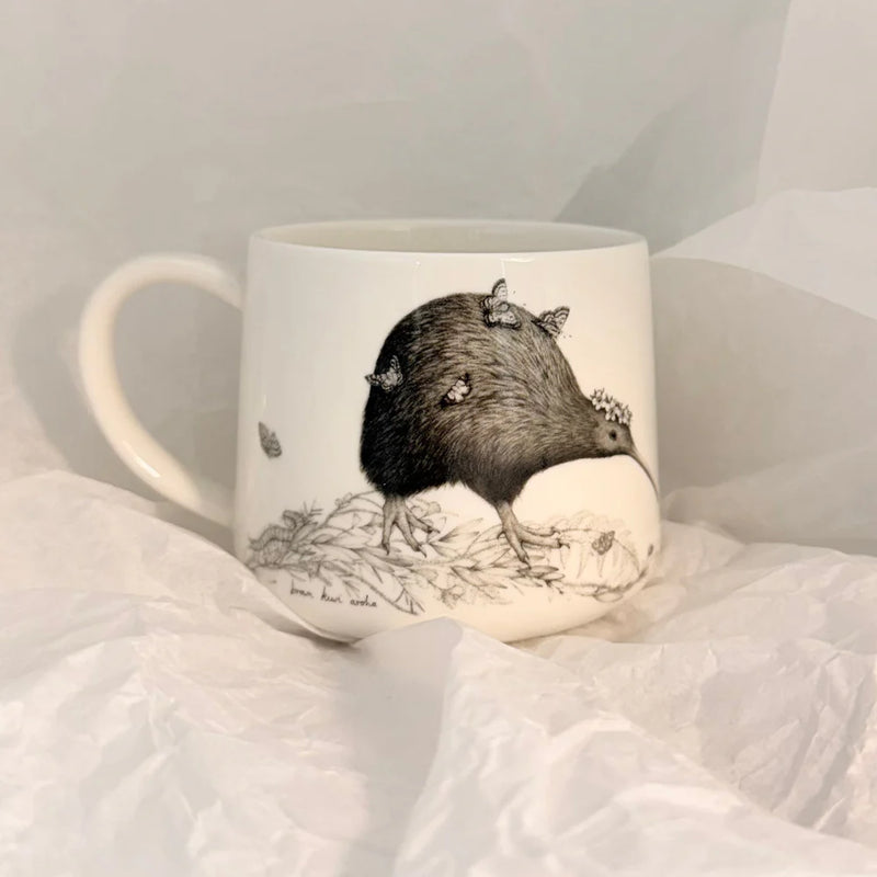 Aroha Brown Kiwi Ceramic Cup