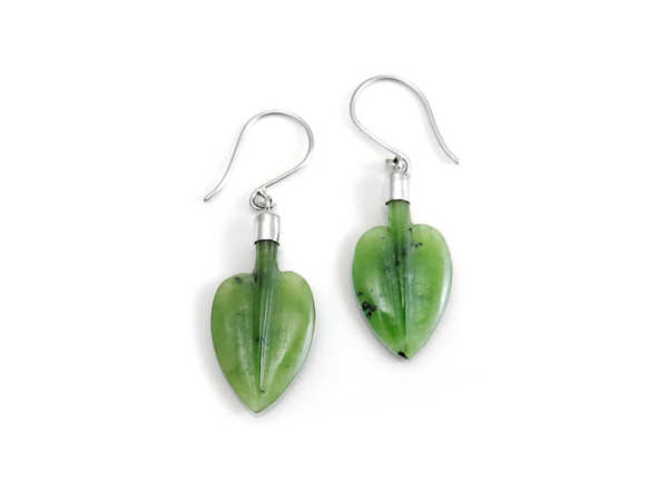 NVK Pounamu Pohutukawa Leaf Earrings