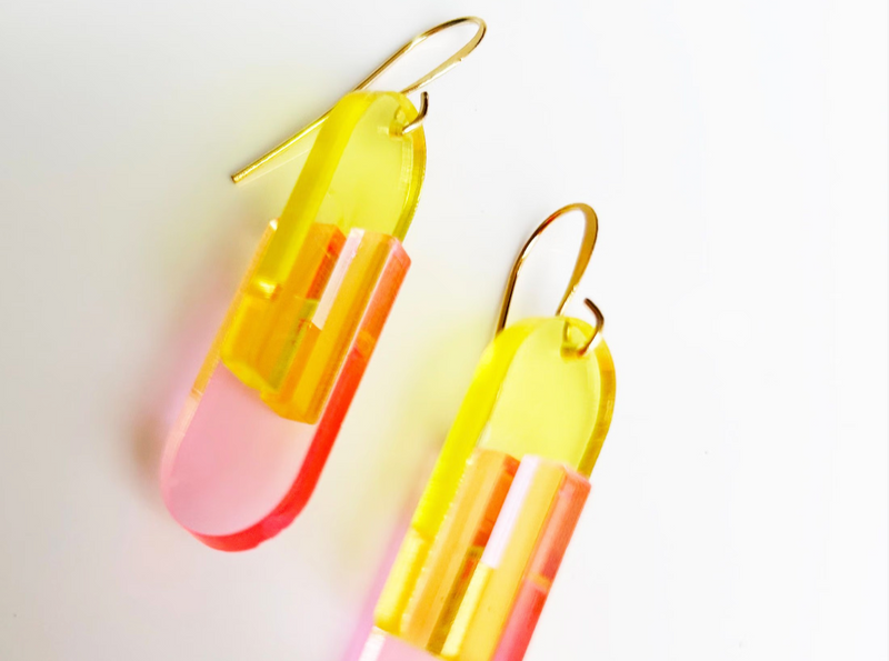 Highlight Earrings pink/yellow