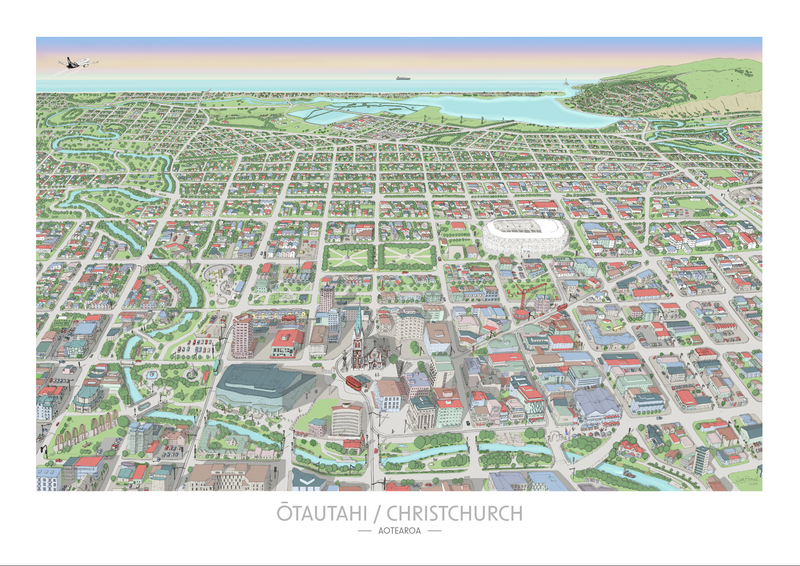 Handrawn Map Print - Ōtautahi Christchurch