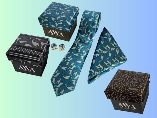 Māori Design Tie and Cufflink Sets