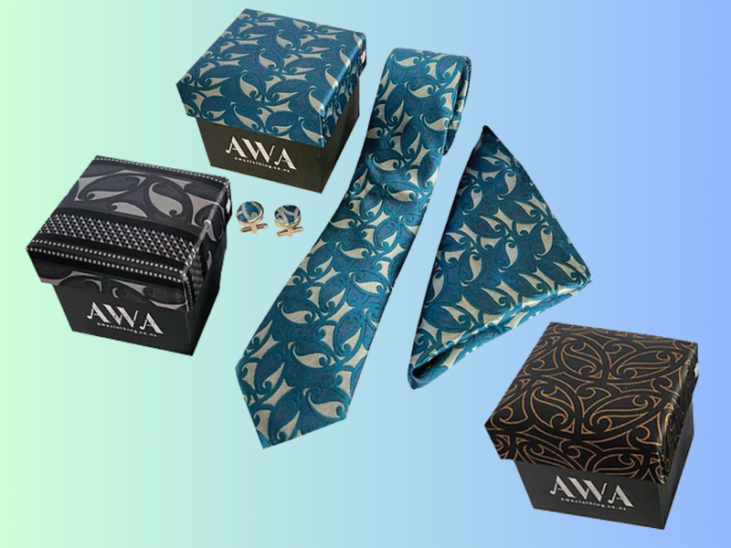 Māori Design Tie and Cufflink Sets