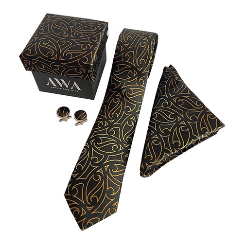 Māori Design Tie and Cufflink Sets