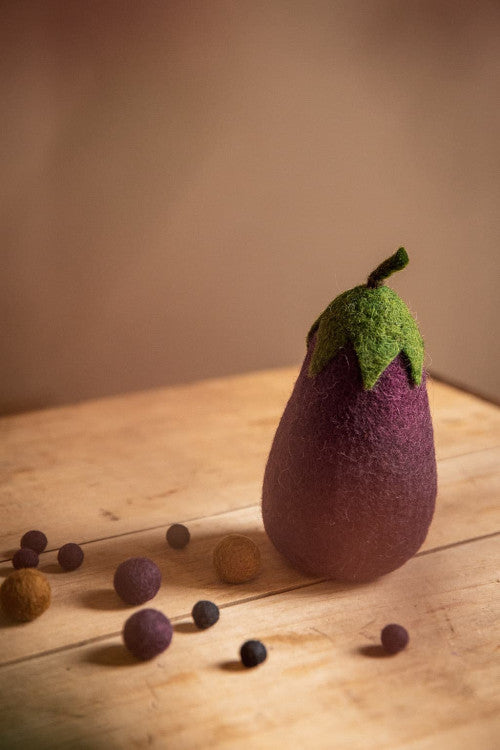 Felted Wool Eggplant