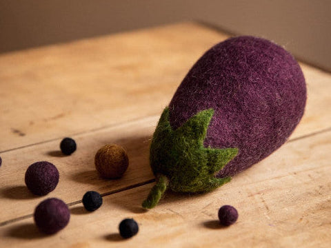 Felted Wool Eggplant