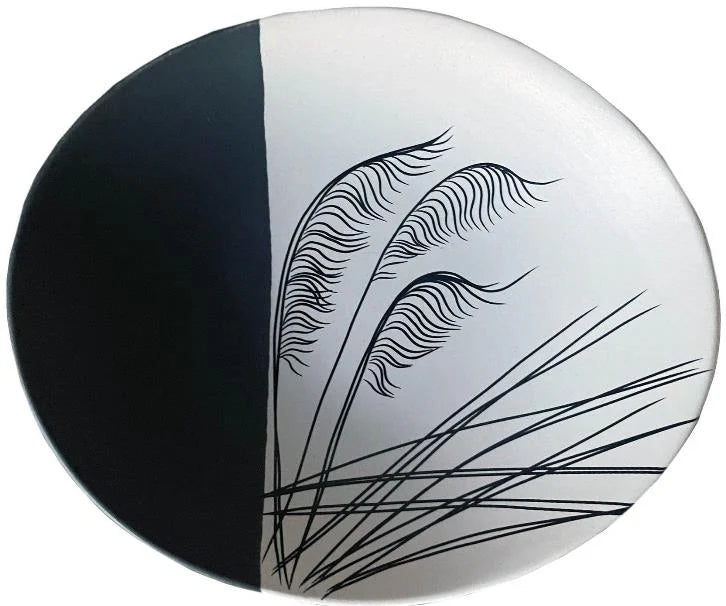 Ceramic Coastal Toetoe Bowl - black white