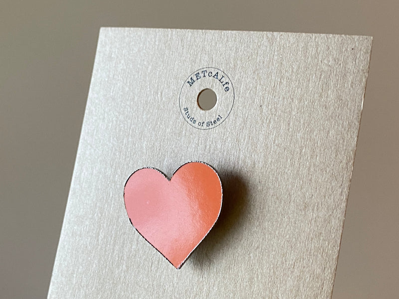 Recycled Steel Heart Pins