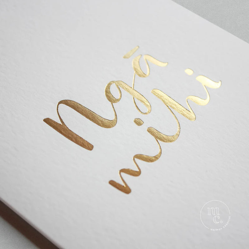 Card - Ngā Mihi - gold foil (Thankyou/Congratulations)