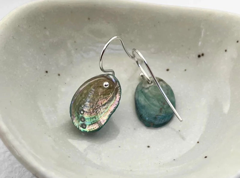 Nostalgem silver dipped Paua Shell earrings