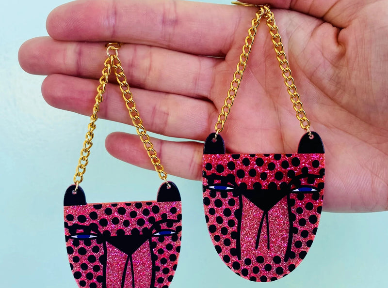 Studio Soph Cheetah earrings Pink