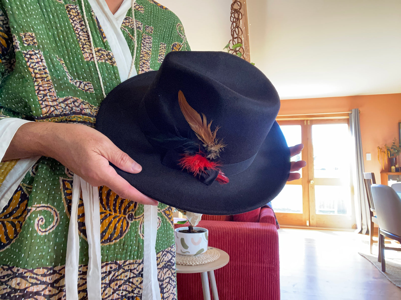 Custom newest Black Feather Fedora