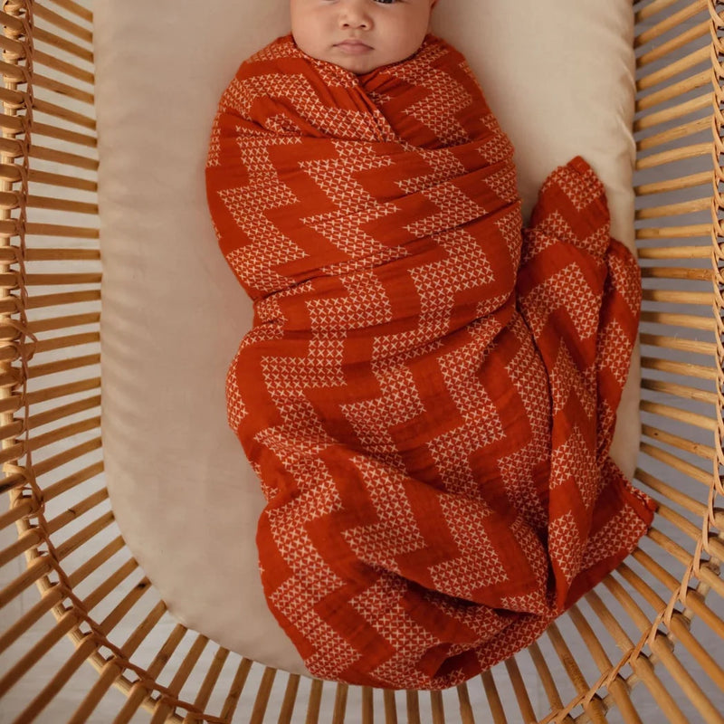 Muslin Baby Wrap - Poutama - Kōkōwai