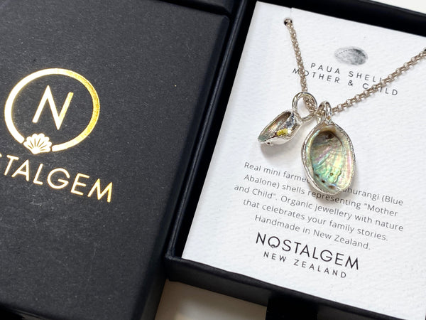 Nostalgem Mother and Child Paua Shell necklace