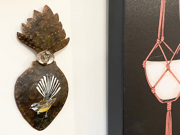 Handpainted Bird Votive Art Works