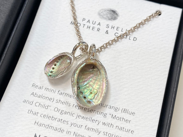 Nostalgem Mother and Child Paua Shell necklace