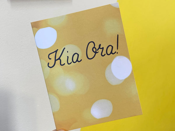 Card - yellow Kia Ora
