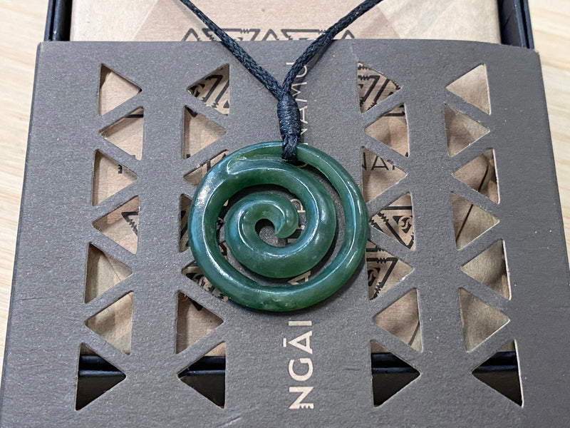 Ngāi Tahu Pounamu Koru pendant