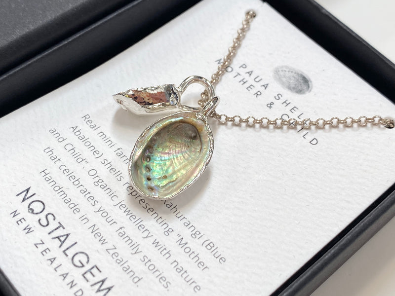 Nostalgem Mother and Child Paua Shell necklace