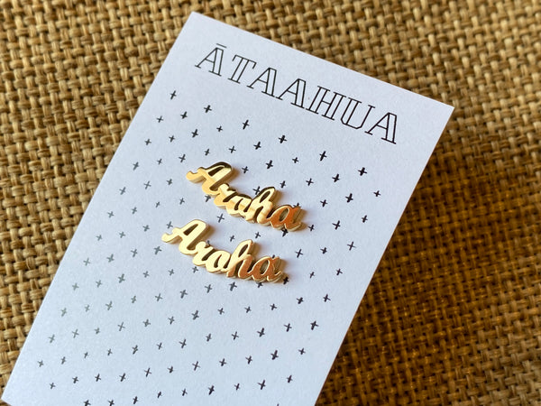 Aroha Stud earrings - gold alloy