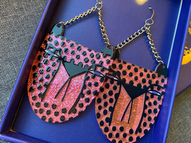 Studio Soph Cheetah earrings Pink