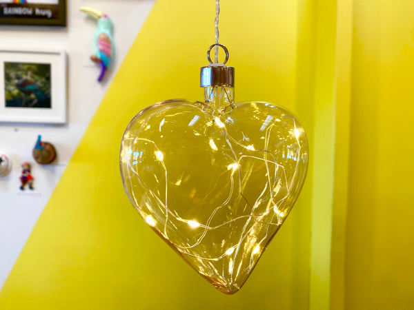 Hanging glass Heart light