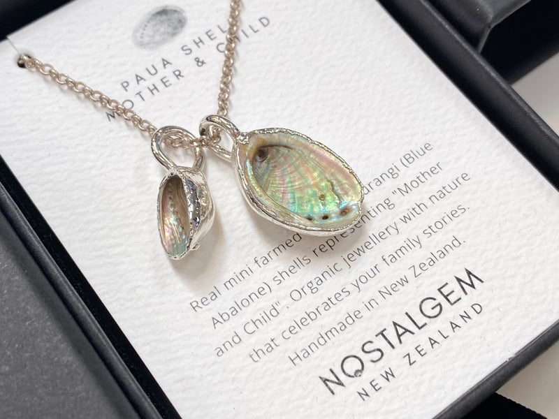 Nostalgem Mother and Child Paua Shell necklace
